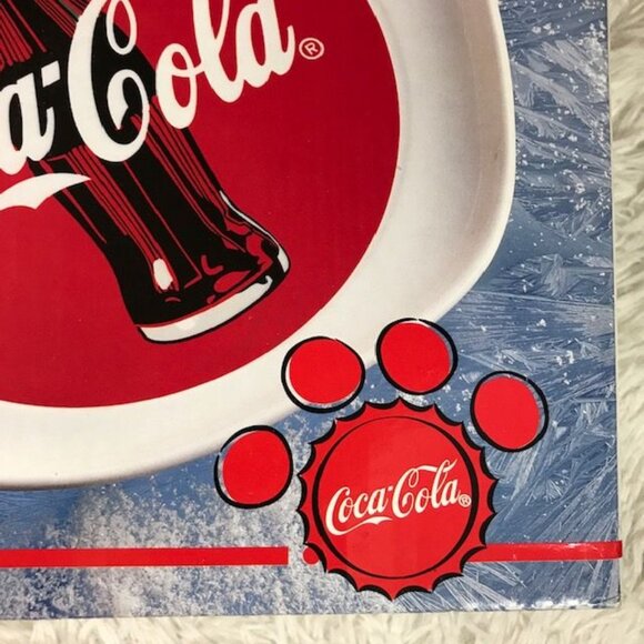 Coca-Cola Vintage 2 Piece Ceramic Chip & Dip Polar Bear Paw Anchor Hocking Set - Picture 12 of 13